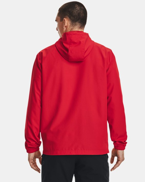 Men's UA Sportstyle Windbreaker Jacket in Red image number 1